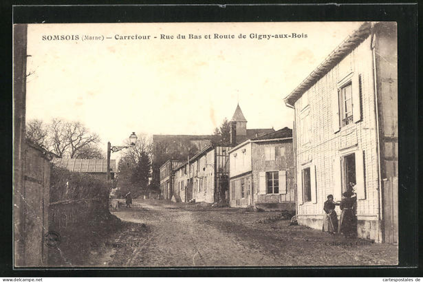 CPA Somsois, Rue Du Bas Et Route De Gigny-aux-Bois  - Autres & Non Classés