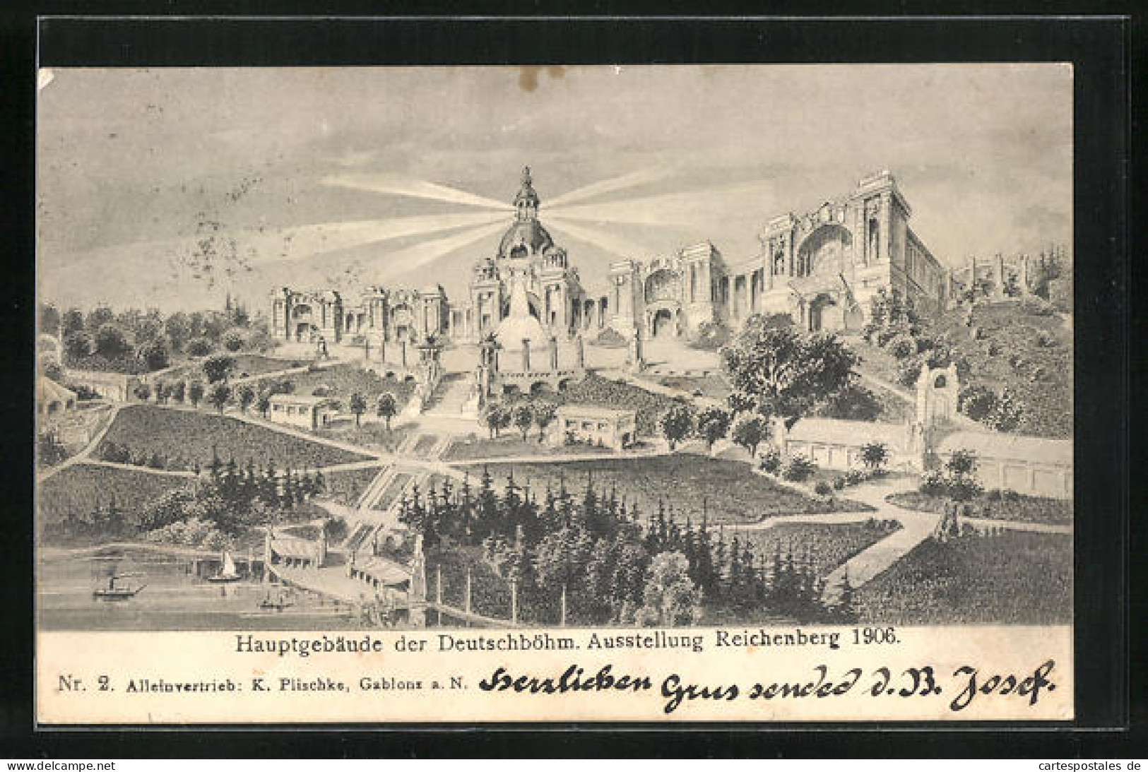 AK Reichenberg, Deutschböhmische Ausstellung 1906, Anlagen Vor Dem Hauptgebäude  - Expositions