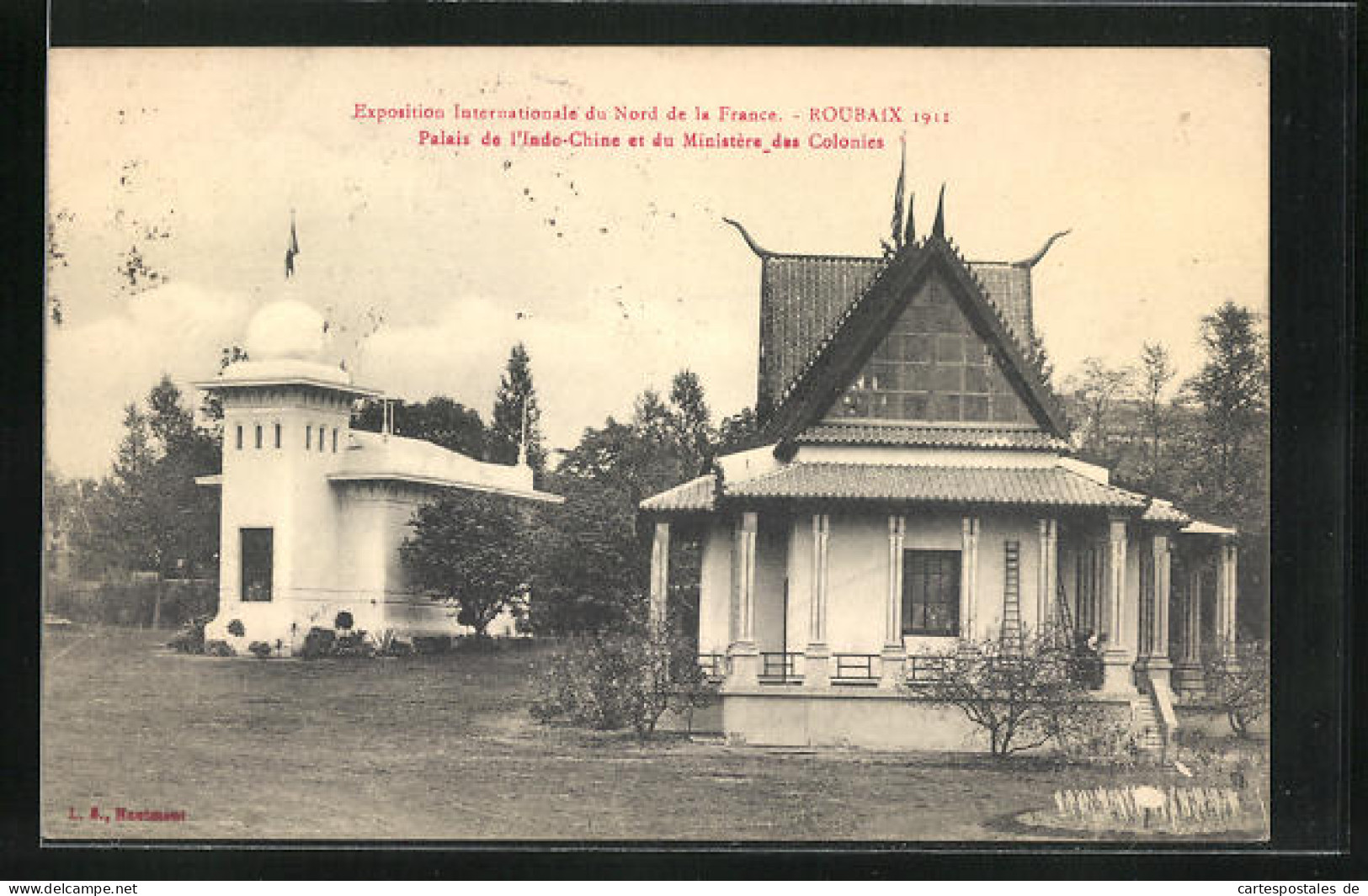 AK Roubaix, Exposition Internationale Du Nord De La France 1911, Palais De L`Indo-Chine Et Du Ministère Des Colonies  - Expositions