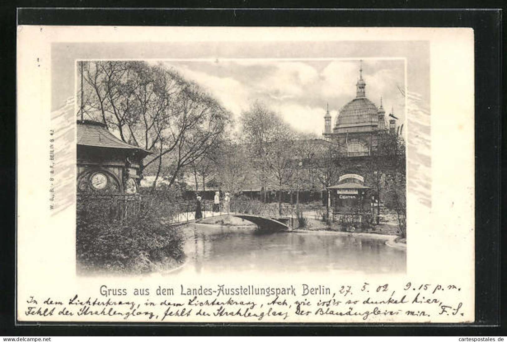 Passepartout-AK Berlin, Landes-Ausstellungspark, Brücke Mit Kiosk  - Ausstellungen