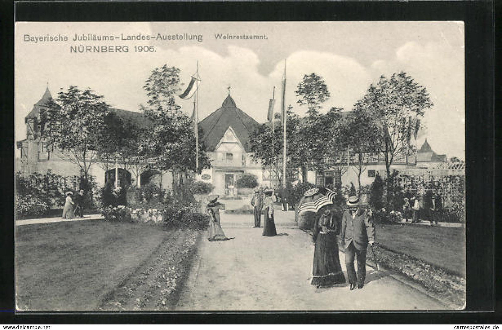 AK Nürnberg, Bayerische Jubiläums-Landes-Ausstellung 1906, Weinrestaurant  - Ausstellungen