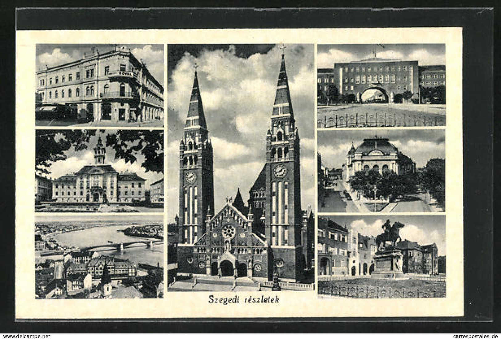 AK Szeged, Ortsansicht, Gebäude, Kirche Und Denkmal  - Hungría