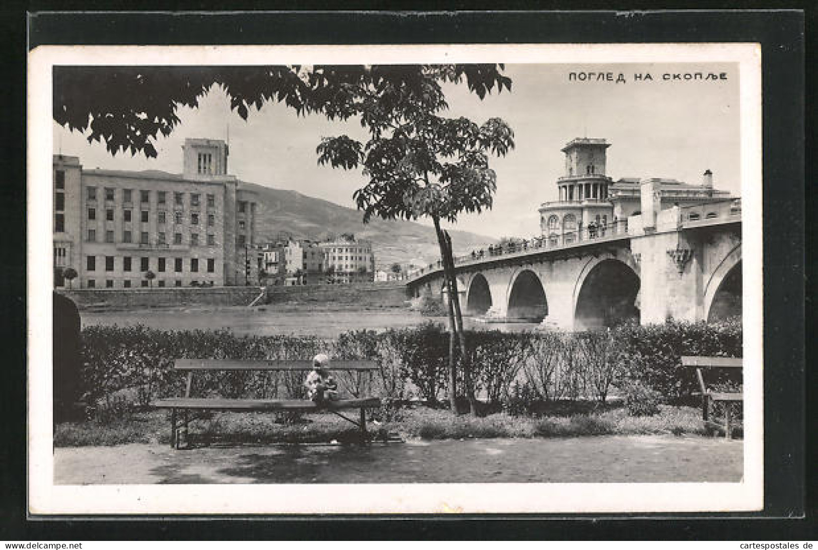 AK Skopje / Ueskueb, Blick Zur Brücke  - Macédoine Du Nord