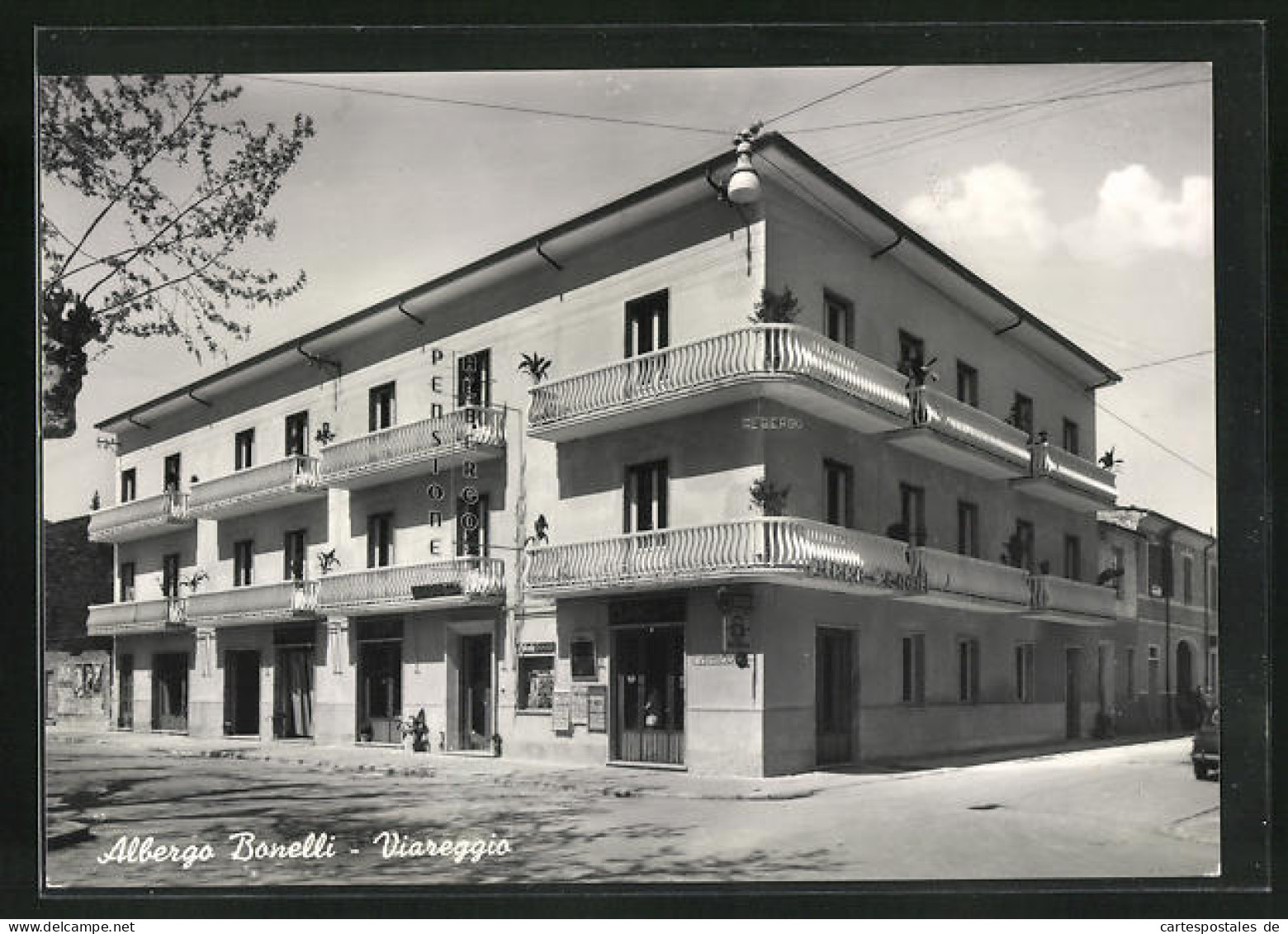 Cartolina Viareggio, Albergo Bonelli  - Viareggio