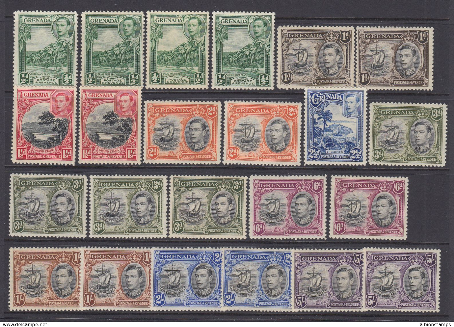 Grenada, Scott 132-141 (SG 153-162), MLH/HR, Shades And Perfs - Grenada (...-1974)