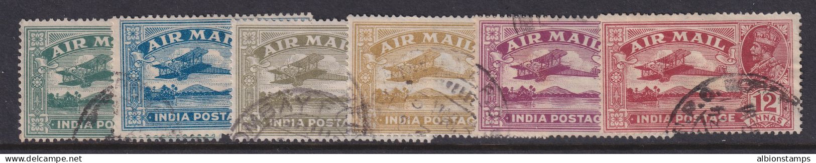 India, Scott C1-C6 (SG 220-225), Used - 1911-35 Roi Georges V