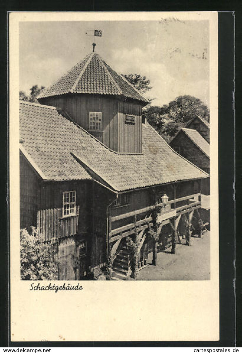 AK Clausthal-Zellerfeld, Schachtgebäude Im Sonnenschein, Bergbau  - Mineral