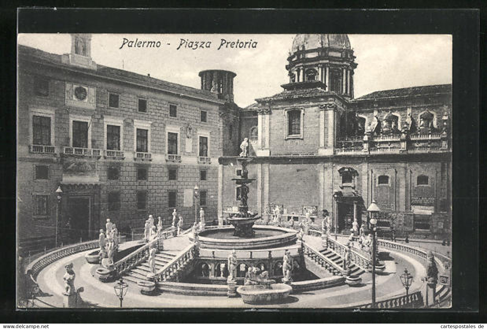 Cartolina Palermo, Piazza Pretoria  - Palermo