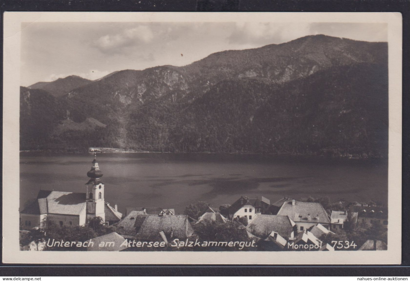 Ansichtskarte Unterach Attersee Salzkammergut Österreich Berge Landschaft Kirche - Autres & Non Classés