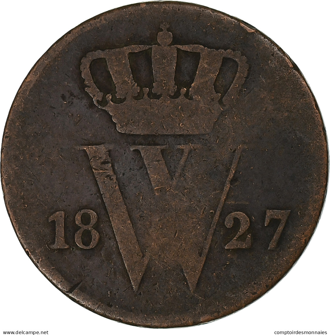 Pays-Bas, William I, Cent, 1827, Cuivre, B+, KM:47 - 1815-1840 : Willem I