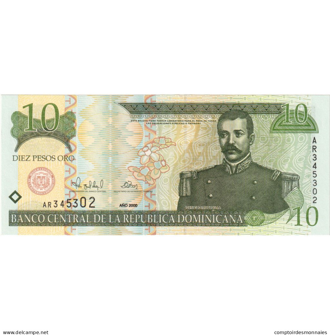 République Dominicaine, 10 Pesos Oro, 2000, KM:159a, NEUF - Dominicana