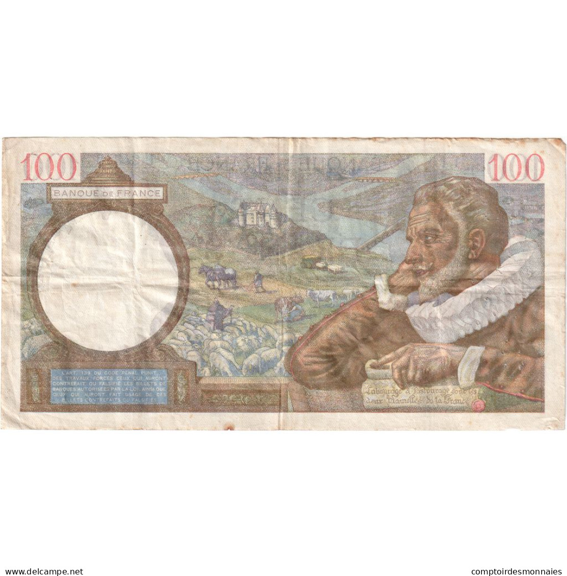 France, 100 Francs, Sully, U.24816, TB+, Fayette:26.58, KM:94 - 100 F 1939-1942 ''Sully''