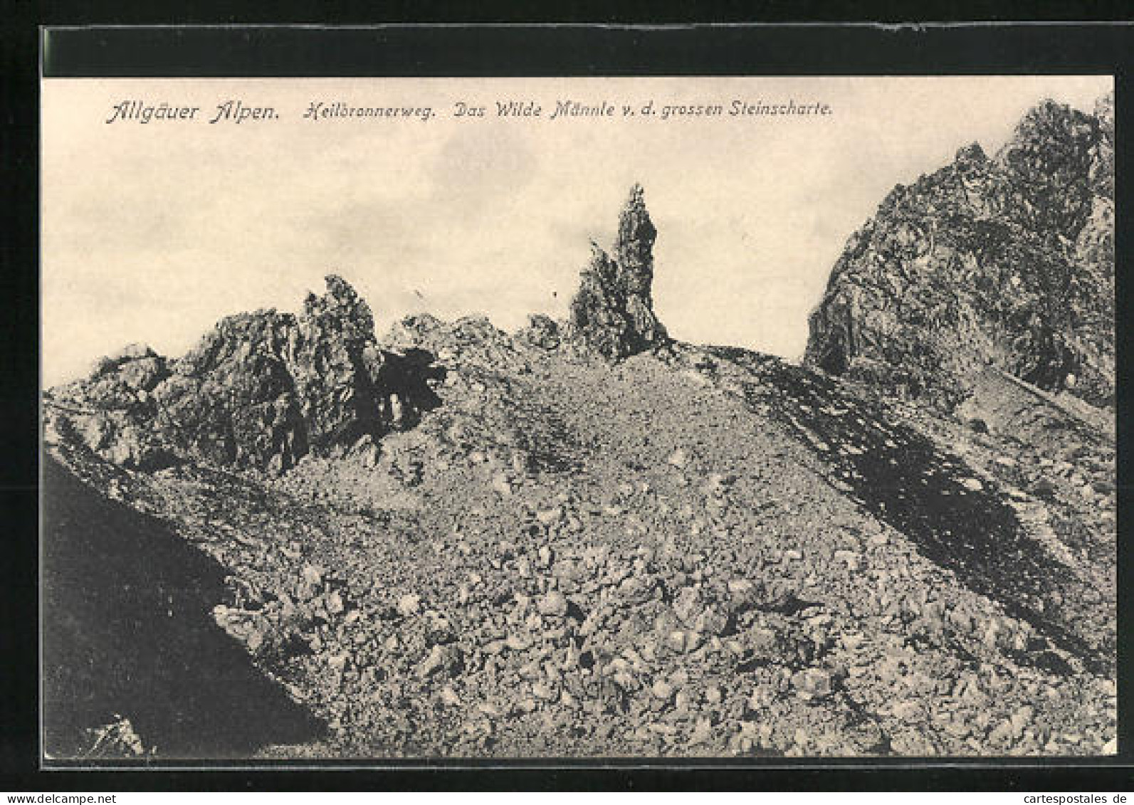 AK Oberstdorf, Allgäuer Alpen, Das Wilde Männle V. D. Grossen Steinscharte, Bergsteigen  - Alpinisme