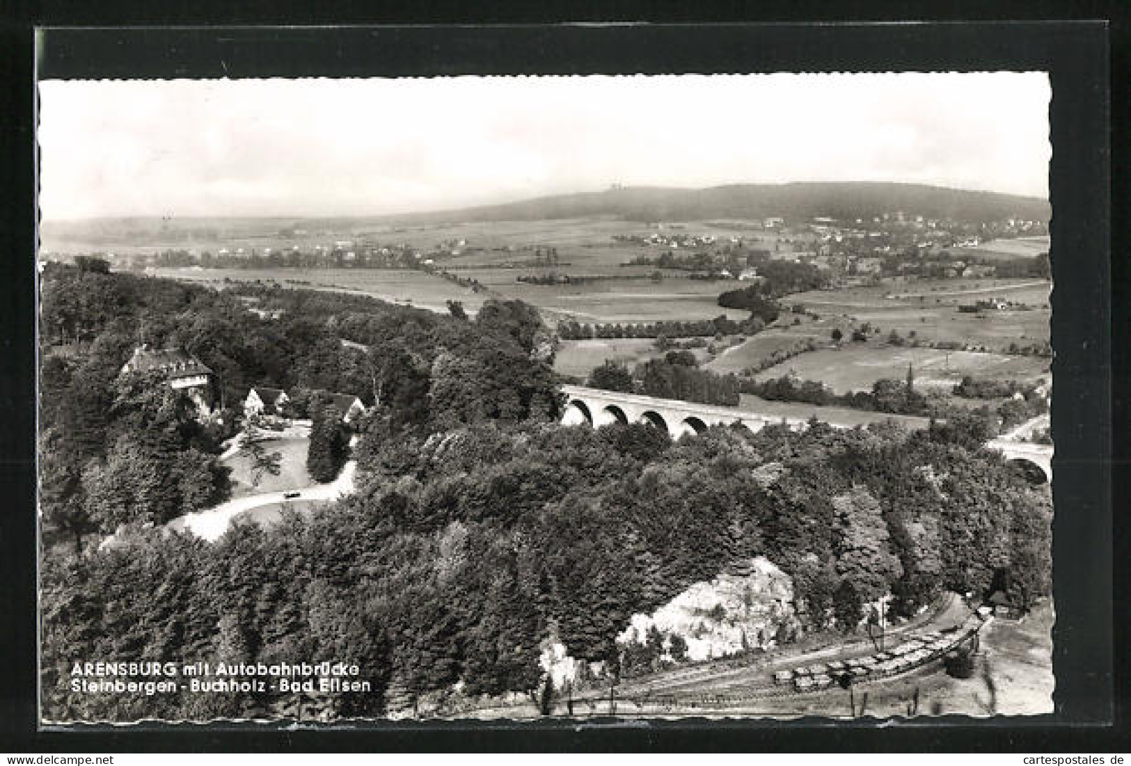 AK Arensburg, Teilansicht Mit Autobahnbrücke Steinbergen-Buchholz-Bad Eilsen  - Mineral