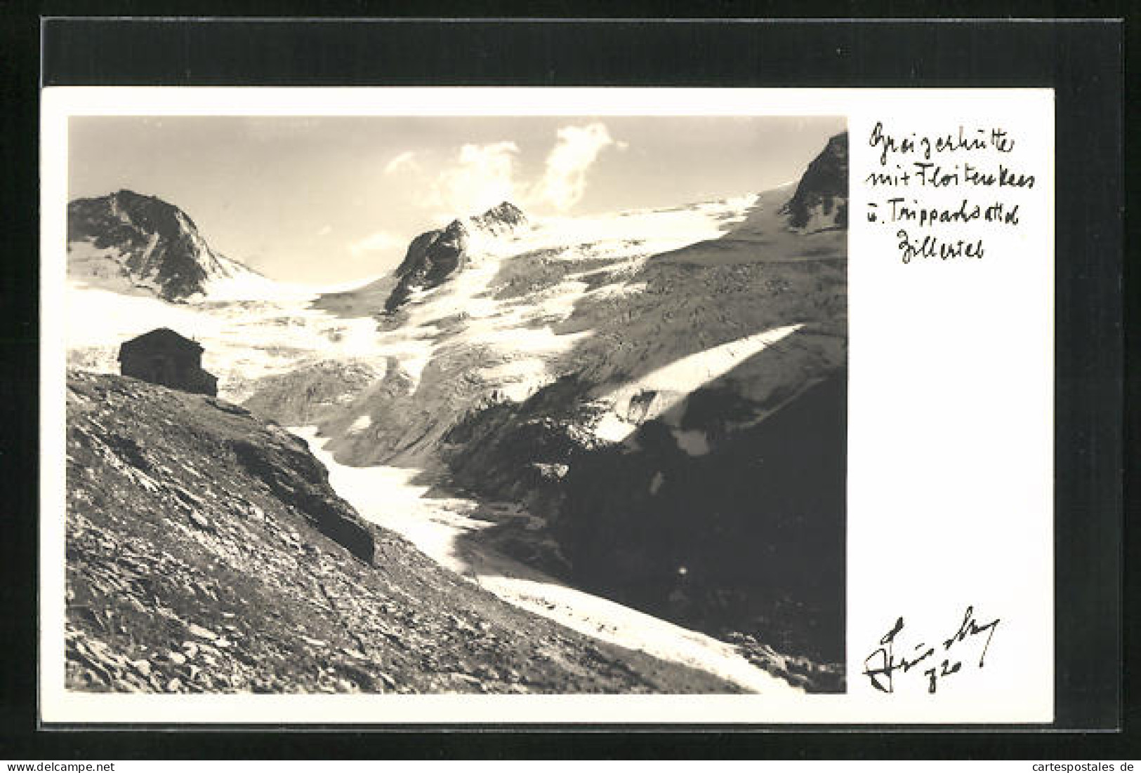 Foto-AK Hans Hruschka Nr. 720: Greizerhütte M. Floitenkees, Zillertal  - Altri & Non Classificati
