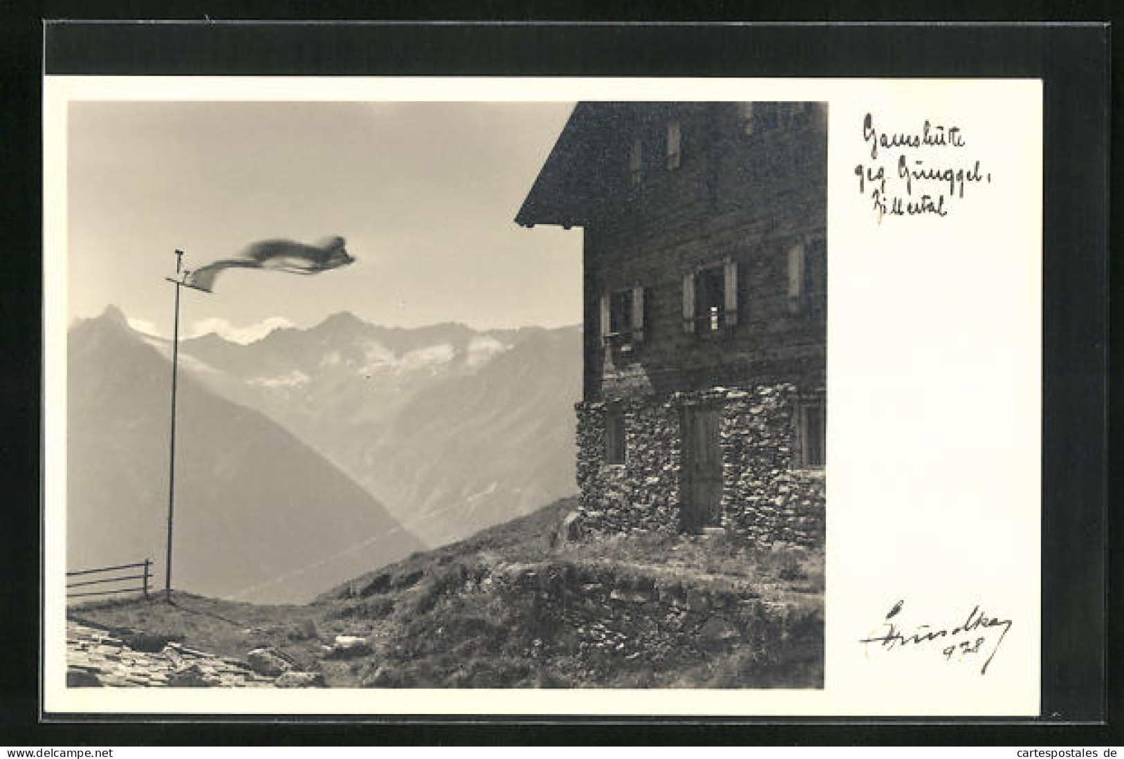 Foto-AK Hans Hruschka Nr. 978: Gamshütte Gen Gunggl, Zillertal  - Autres & Non Classés