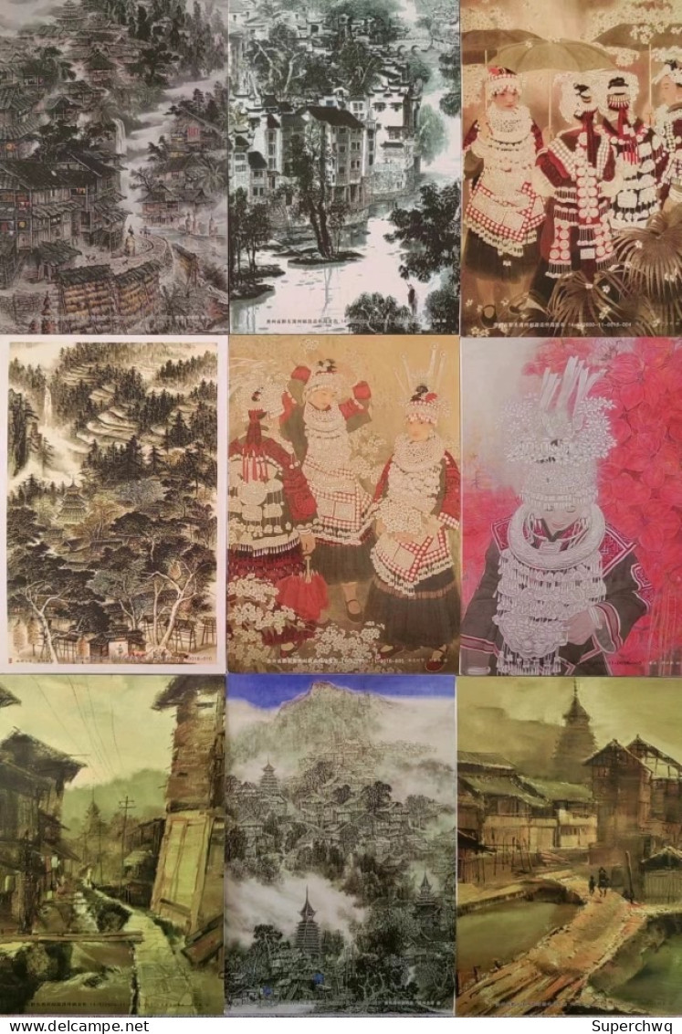 China Postal Stationery，stamped Postcard，Chinese Miao Ethnic Village Customs，10 Pcs - Ansichtskarten