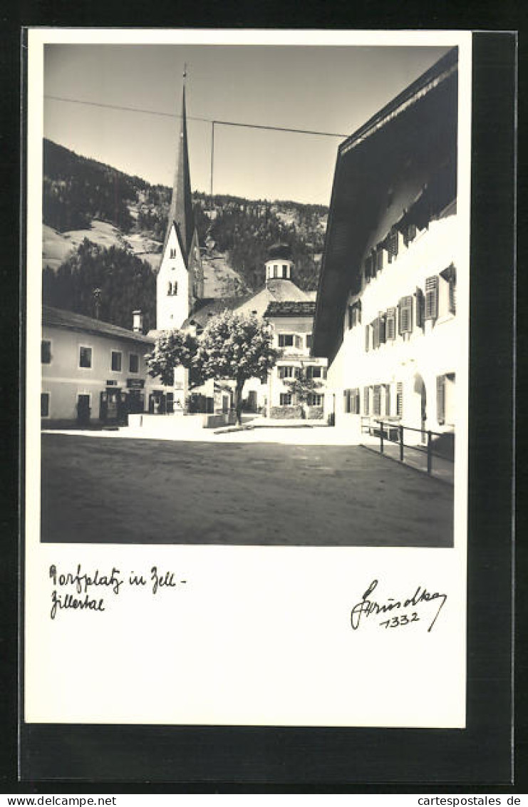 Foto-AK Hans Hruschka Nr. 1332: Zell / Zillertal, Vorplatz  - Other & Unclassified