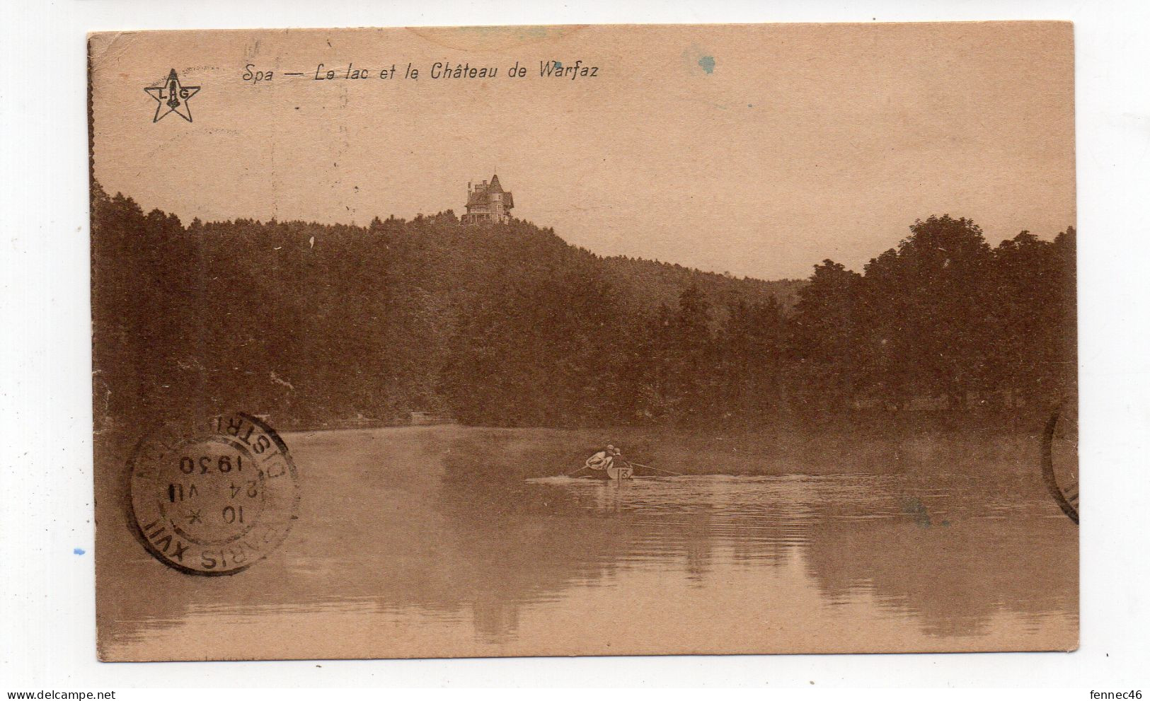 BELGIQUE - SPA - Le Lac Et Le Château De Warfaz  - 1930 (L89) - Spa