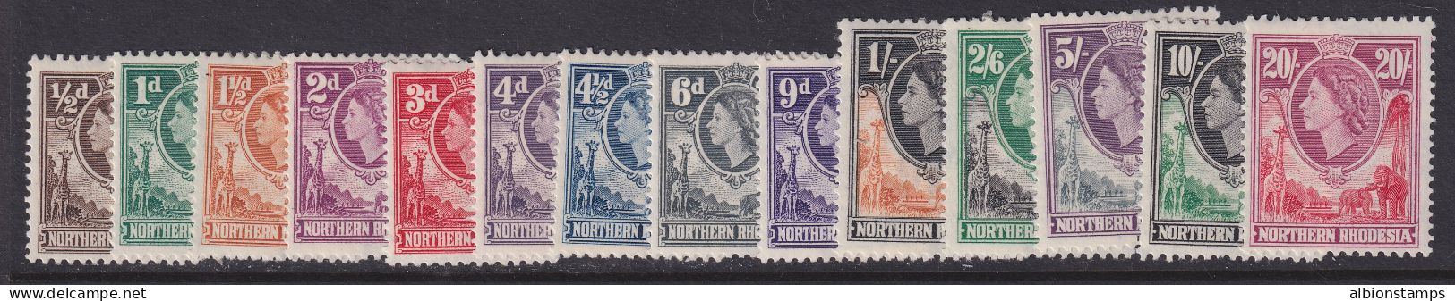 Northern Rhodesia, Scott 61-74 (SG 64-74), MLH/HR - Rhodésie Du Nord (...-1963)