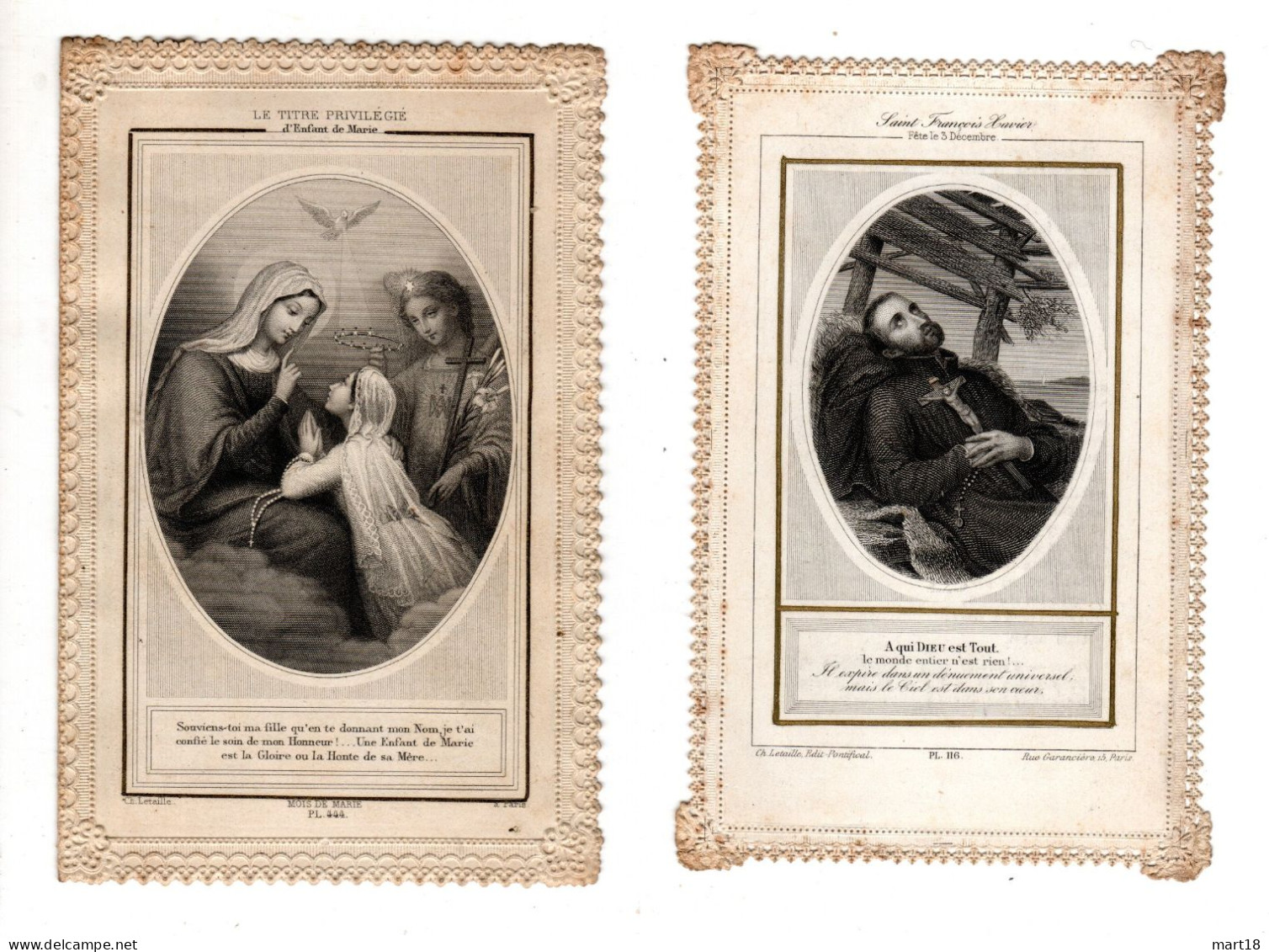 2 Images Pieuses - Canivet S - Années 1900 - Dentelés - B - - Images Religieuses