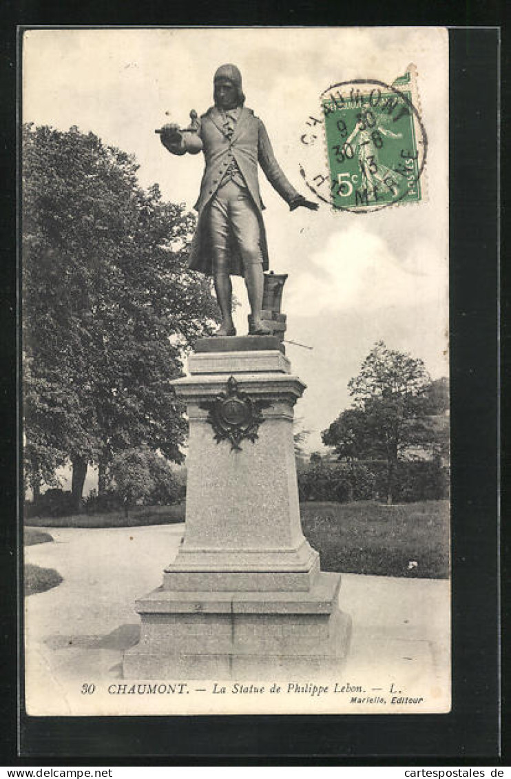 CPA Chaumont, La Statue De Philippe Lebon  - Chaumont