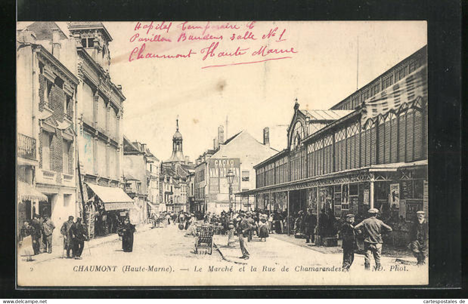 CPA Chaumont, Le Marché Et La Rue De Chamarandes  - Chaumont