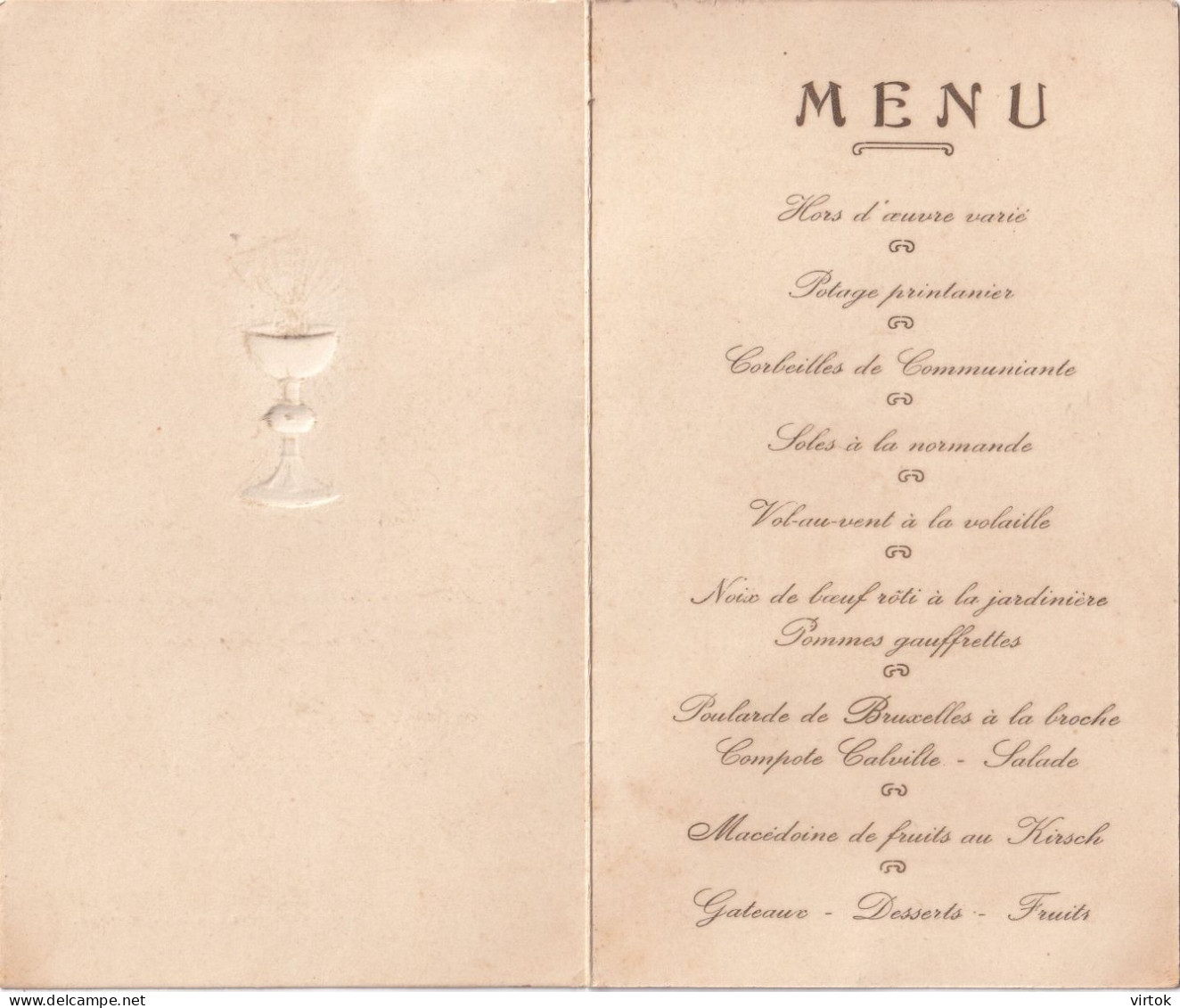BLAUWPUT :  Diner Désiré Flandre 1933  :  COMMUNIE  (  16 X 10.5 Cm ) - Menú