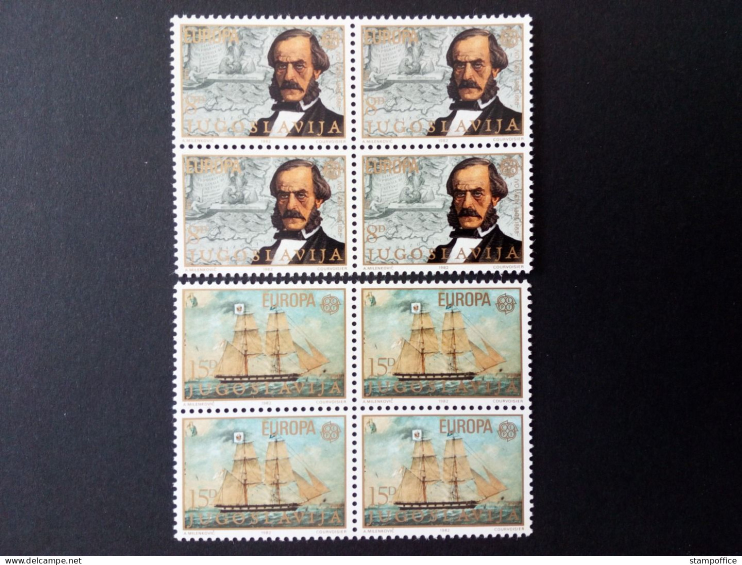 JUGOSLAWIEN MI-NR. 1919-1920 POSTFRISCH(MINT) 4er BLOCK EUROPA 1982 HISTORISCHE EREIGNISSE SCHIFF - 1982