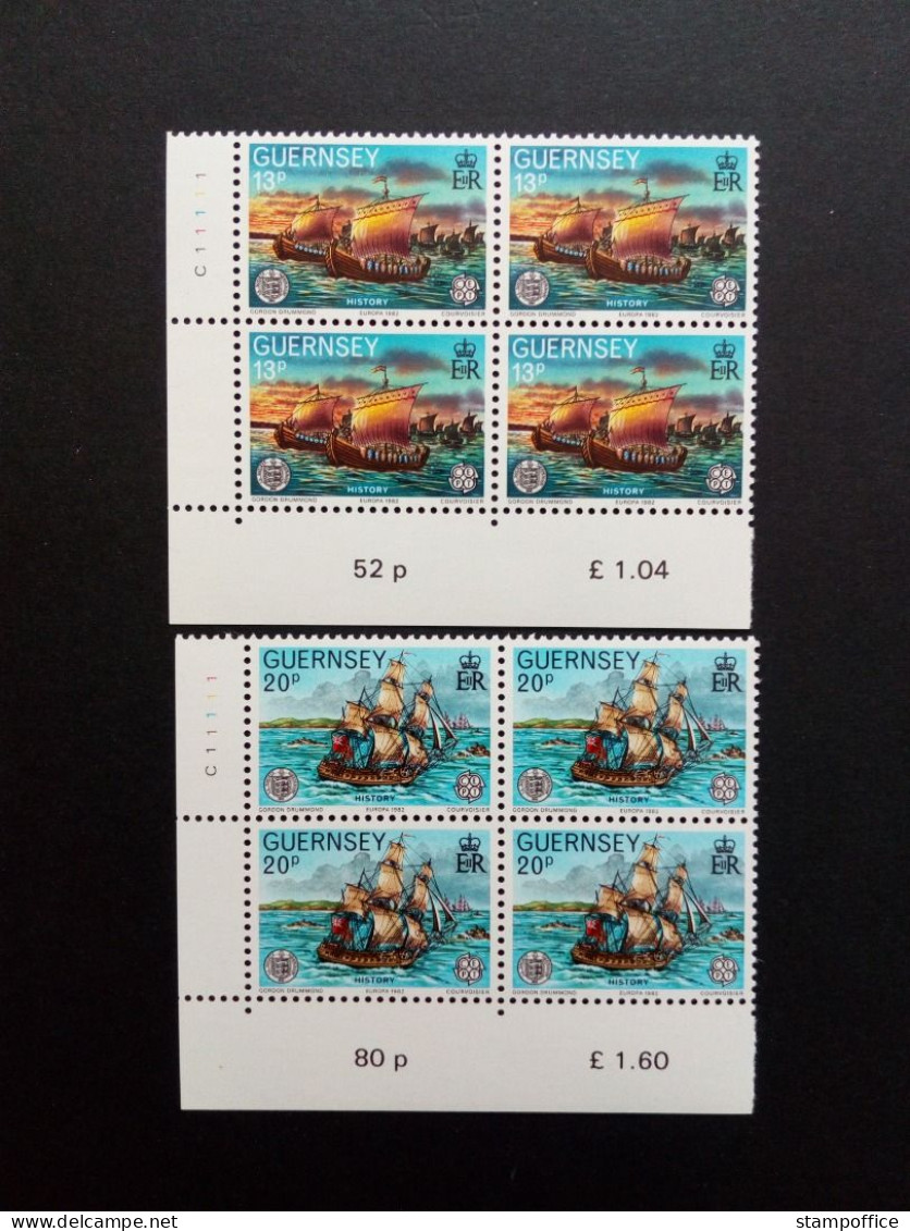 GUERNSEY MI-NR. 246-247 POSTFRISCH(MINT) 4er BLOCK EUROPA 1982 HISTORISCHE EREIGNISSE SCHIFFE - 1982