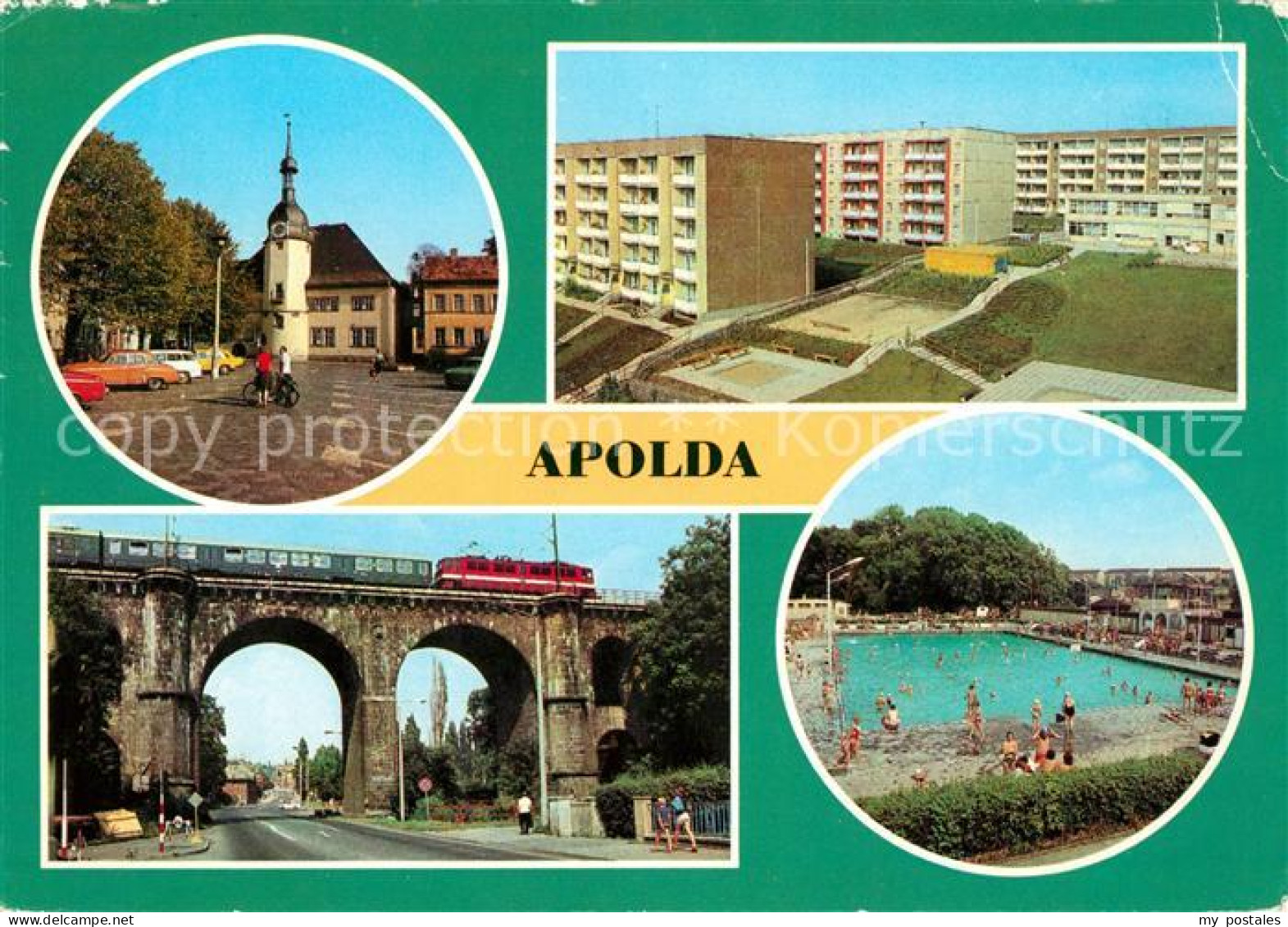 73061760 Apolda Markt Neubaugebiet Viadukt Eisenbahnbruecke Freibad Apolda - Apolda