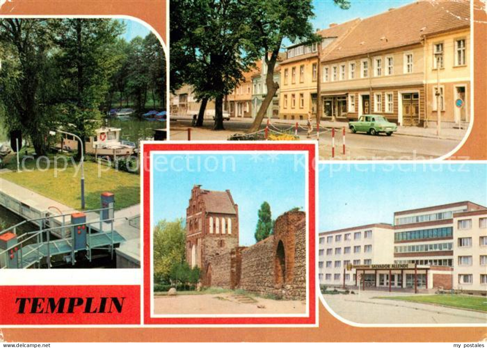 73061749 Templin Schleuse Templiner Kanal Markt Stadtmauer Wieckturm Prenzlauer  - Templin