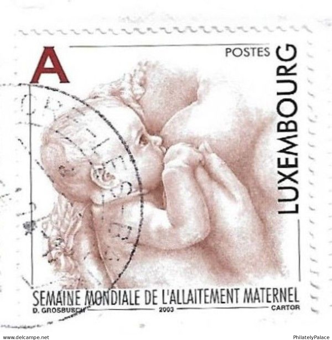 LUXEMBOURG To India,2003, Mother Child, Breast Milk,Health,Foni Tissen 2009,Painting,Art, Cover (**) - Storia Postale