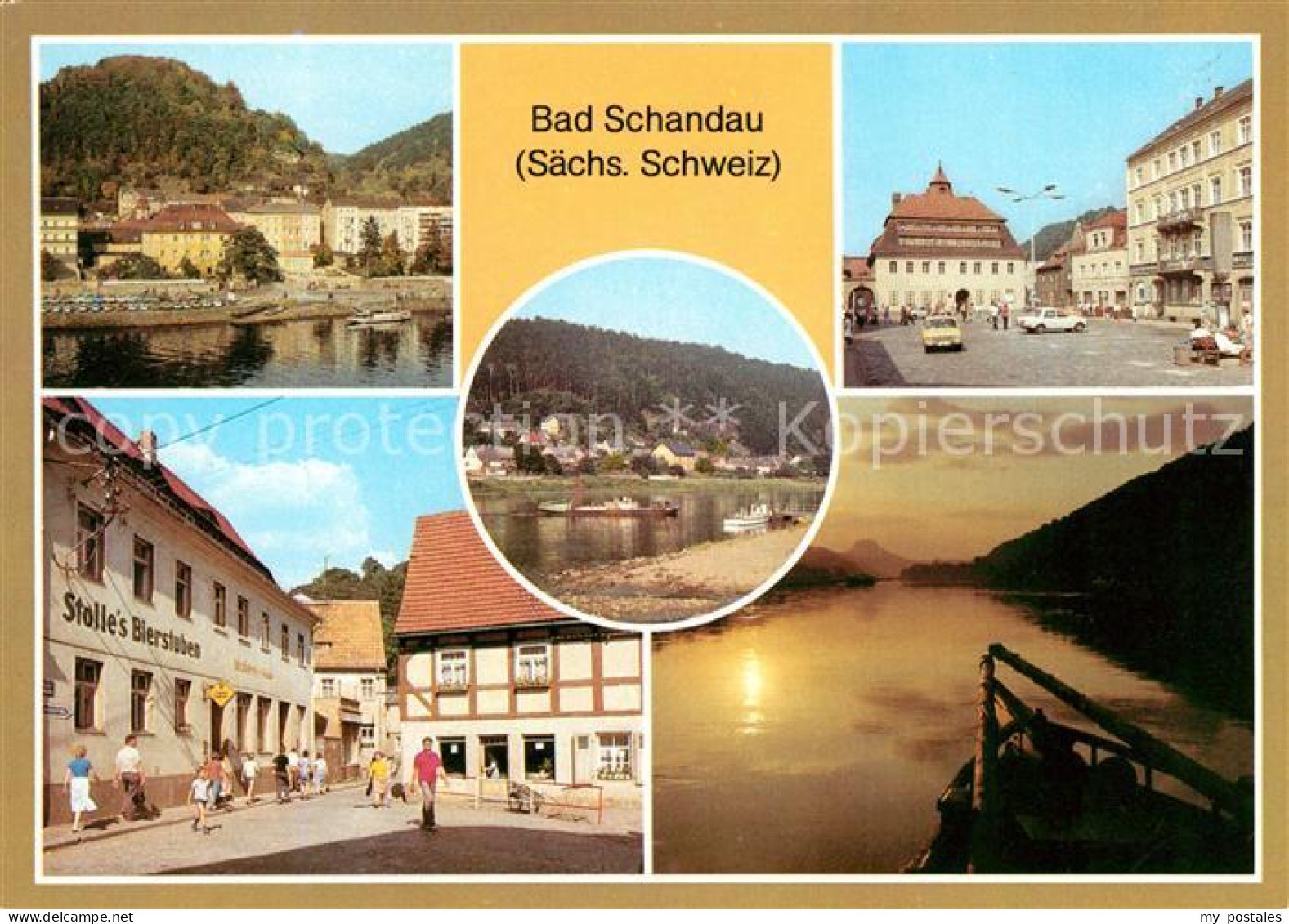 73059405 Bad Schandau Teilansicht Markt Poststrasse Dampferanlegestelle Elbepart - Bad Schandau