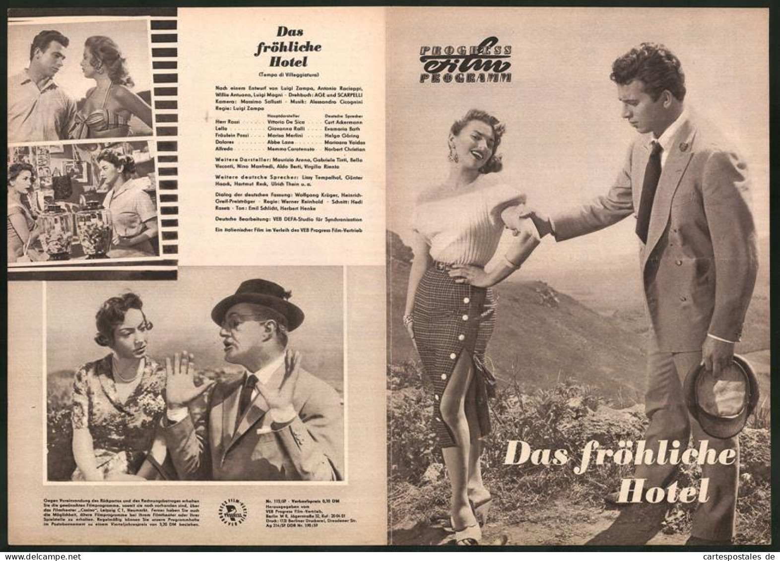 Filmprogramm PFP Nr. 112 /57, Das Fröhliche Hotel, Vittorio De Sica, Giovanna Ralli, Regie Luigi Zampa  - Zeitschriften