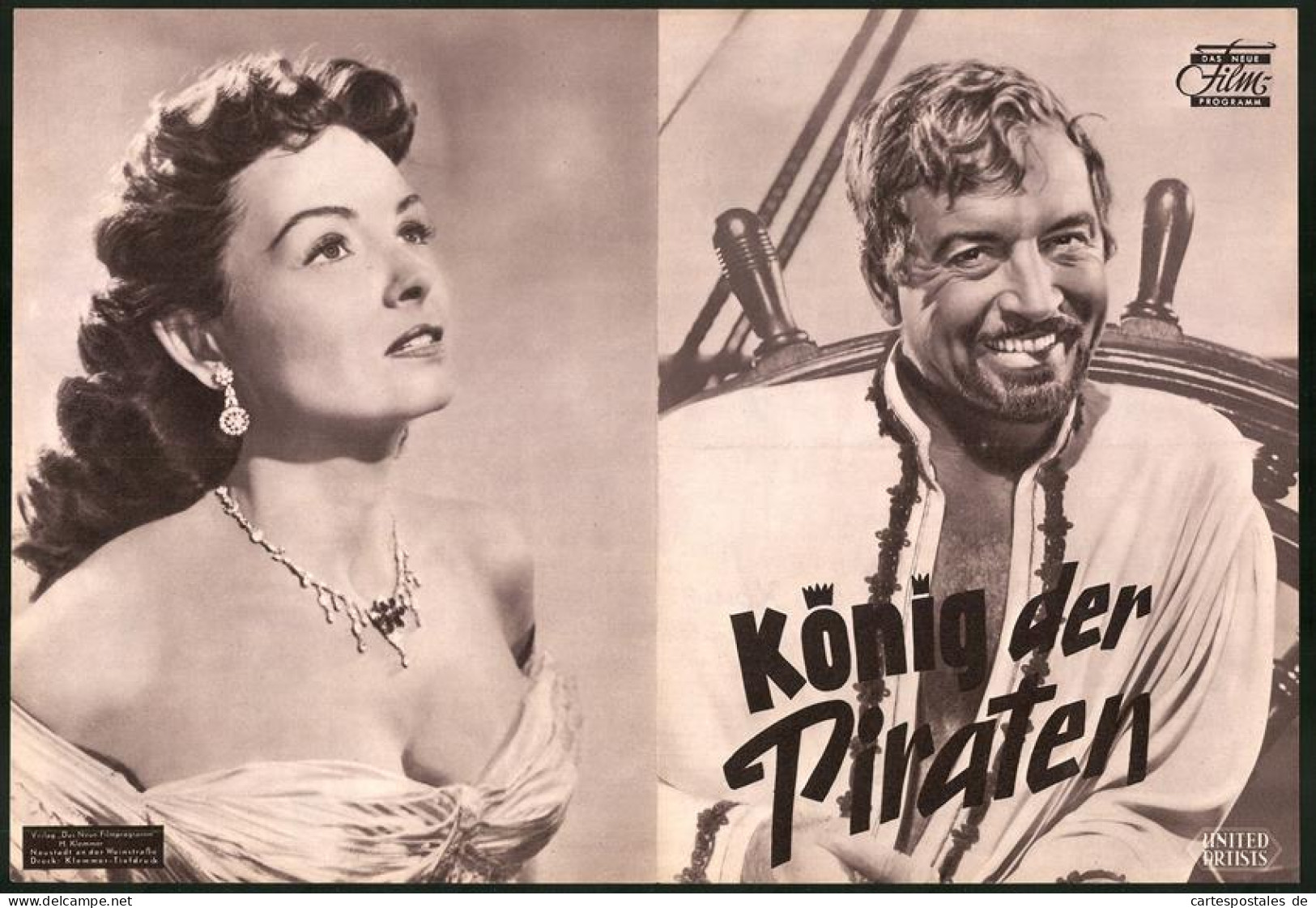 Filmprogramm DNF, König Der Piraten, John Payne, Donna Reed, Gerald Mohr, Regie Sidney Salkow  - Zeitschriften