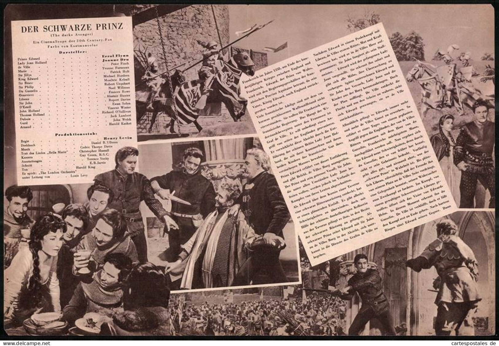 Filmprogramm DNF, Der Schwarze Prinz, Errol Flynn, Joanne Dru, Peter Finch, Regie Henry Levin  - Zeitschriften