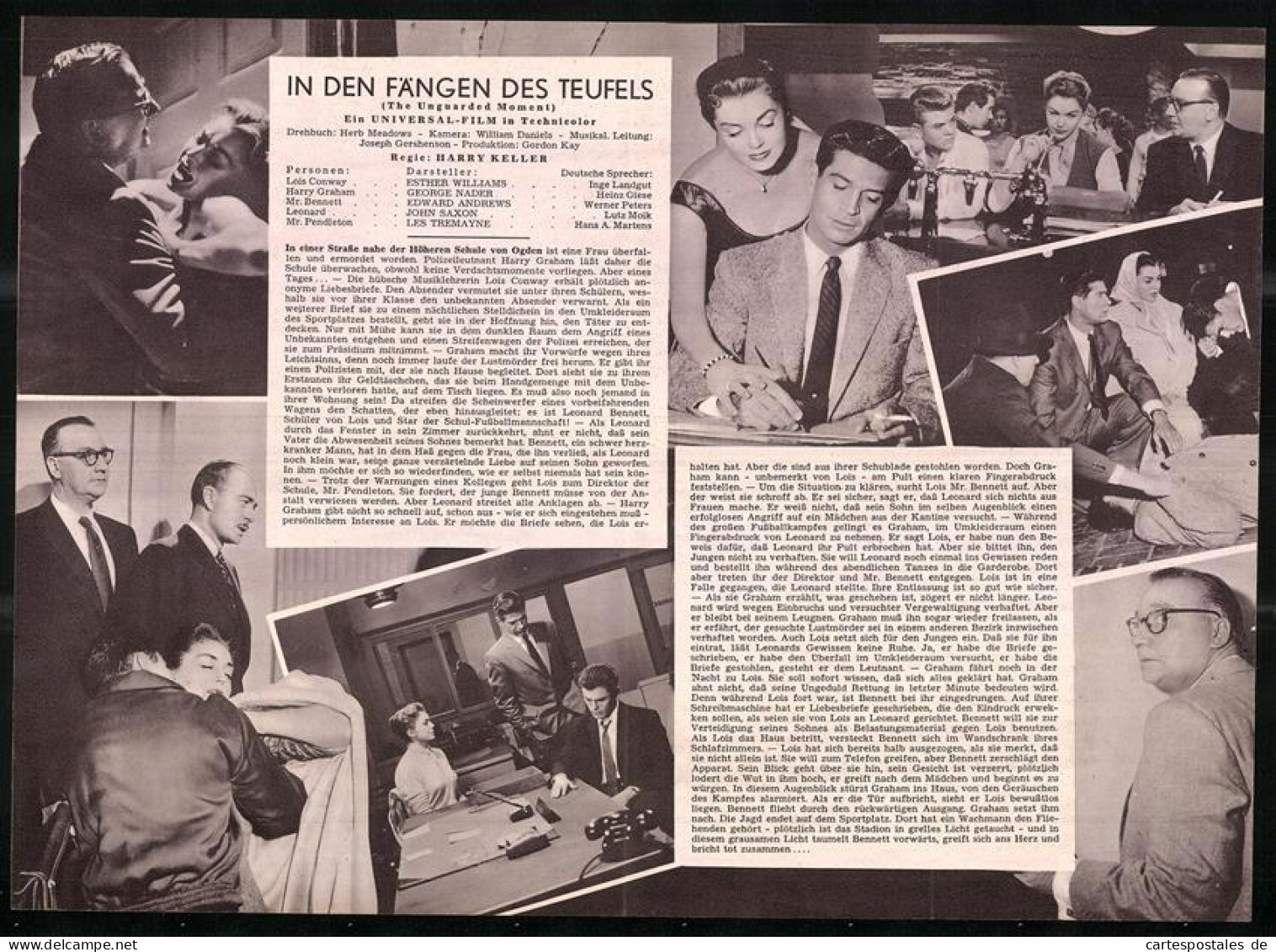 Filmprogramm DNF, In Den Fängen Des Teufels, Esther Williams, George Nader, Regie Harry Keller  - Revistas