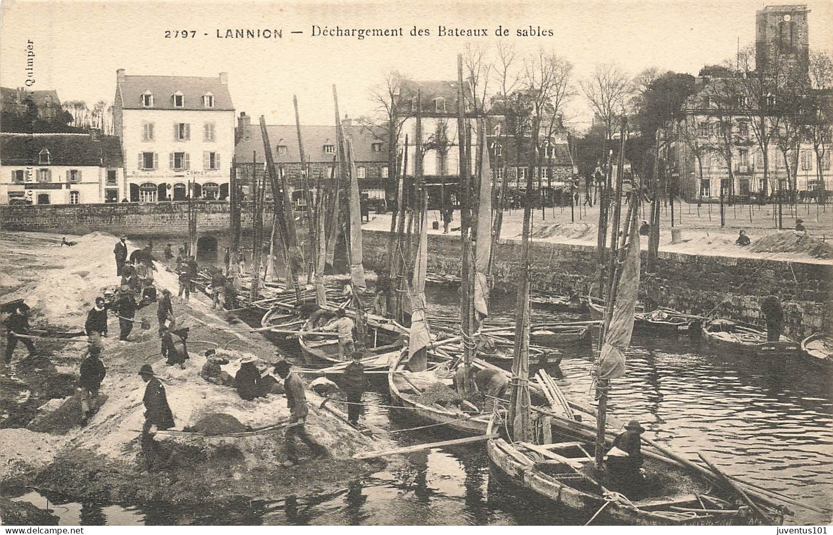 CPA Lannion-Déchargement Des Bateaux De Sables-2797      L2906 - Lannion