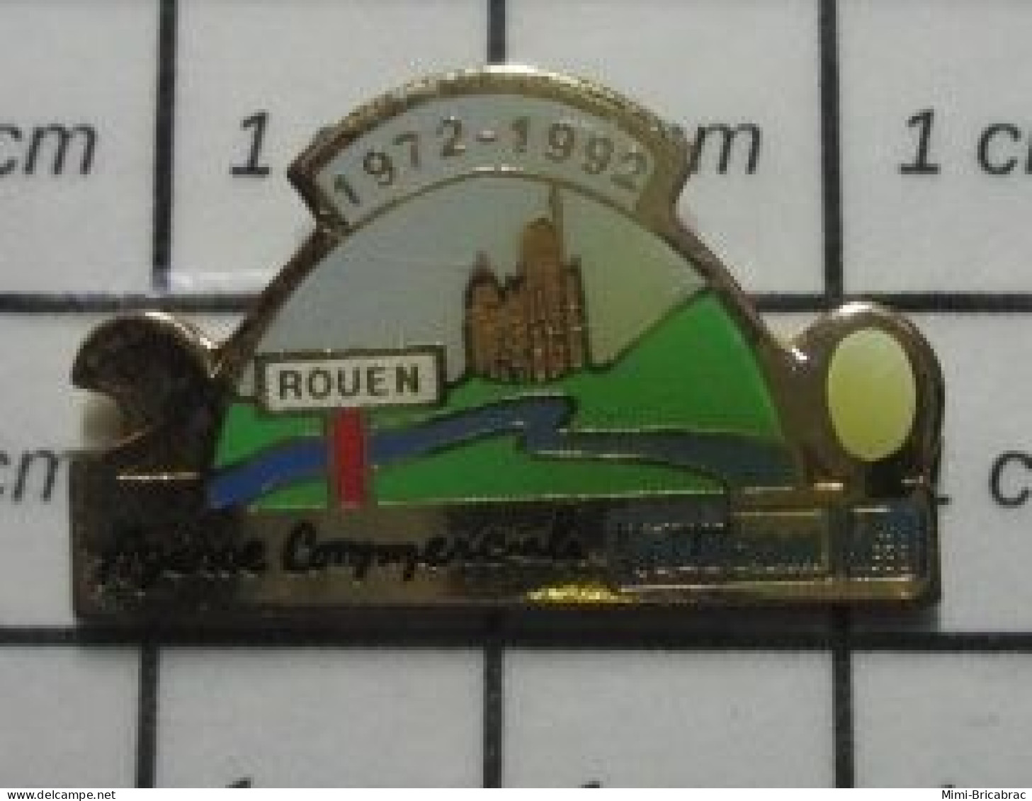 1818C Pin's Pins / Beau Et Rare / FRANCE TELECOM / 1972 1992 ROUEN AGENCE COMMERCIALE - Telecom De Francia