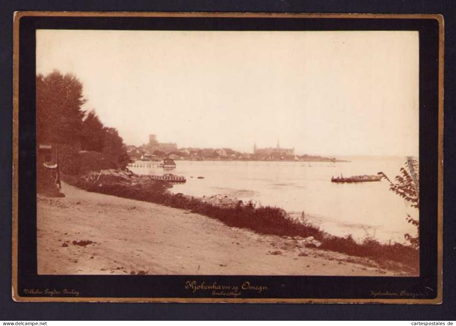 Fotografie Wilhelm Trydes Forlag, Ansicht Kopenhagen, Strandpartie Mit Blick Auf Den Ort, Omega  - Places