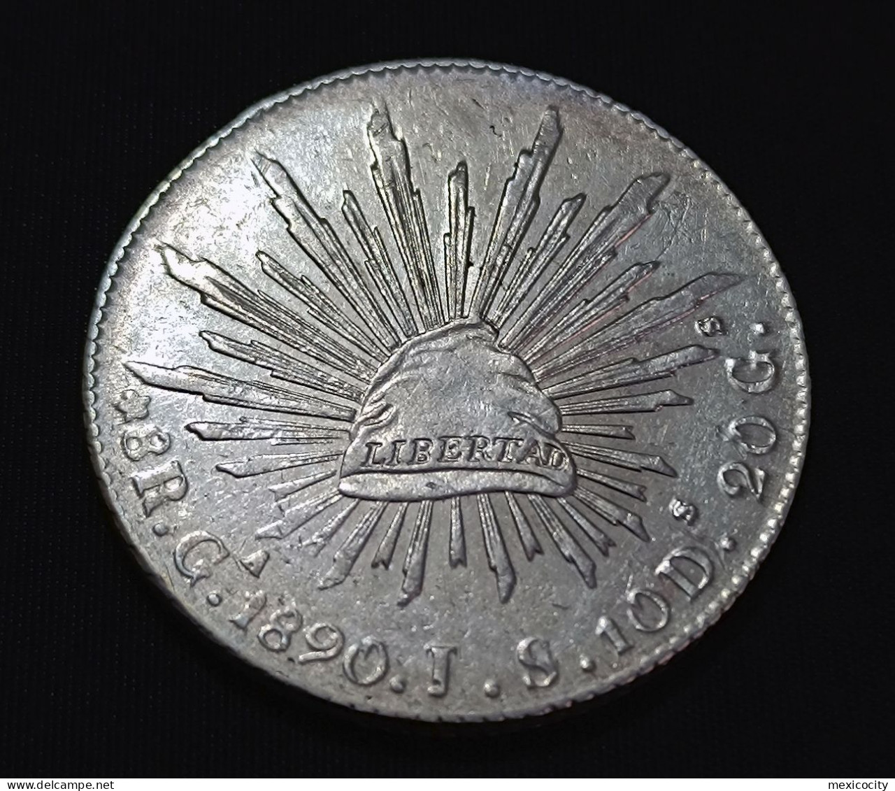 MEXICO 1890 8 REALES Silver Coin, Guadalajara Mint JS - See Imgs., Nice, Scarce - México