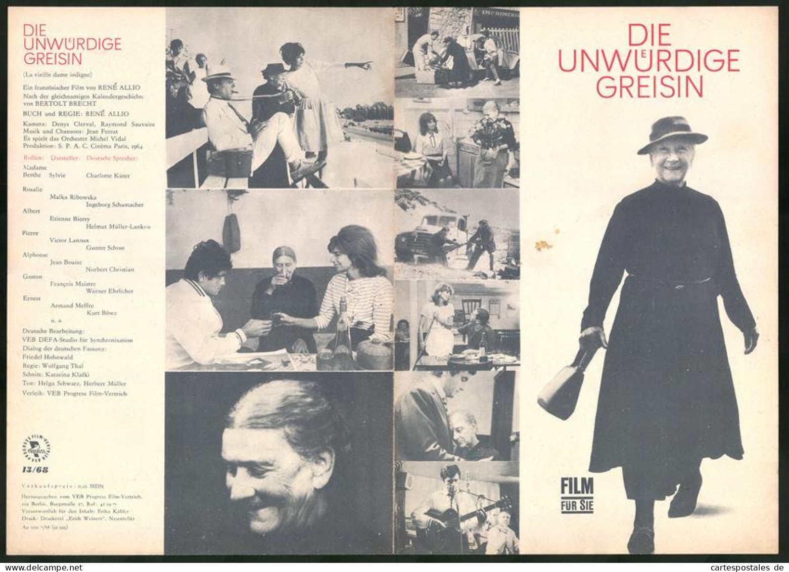 Filmprogramm Film Für Sie Nr. 13 /68, Die Unwürdige Greisin, Berthe Sylvie, Etienne Bierry, Regie: Rene Allio  - Magazines