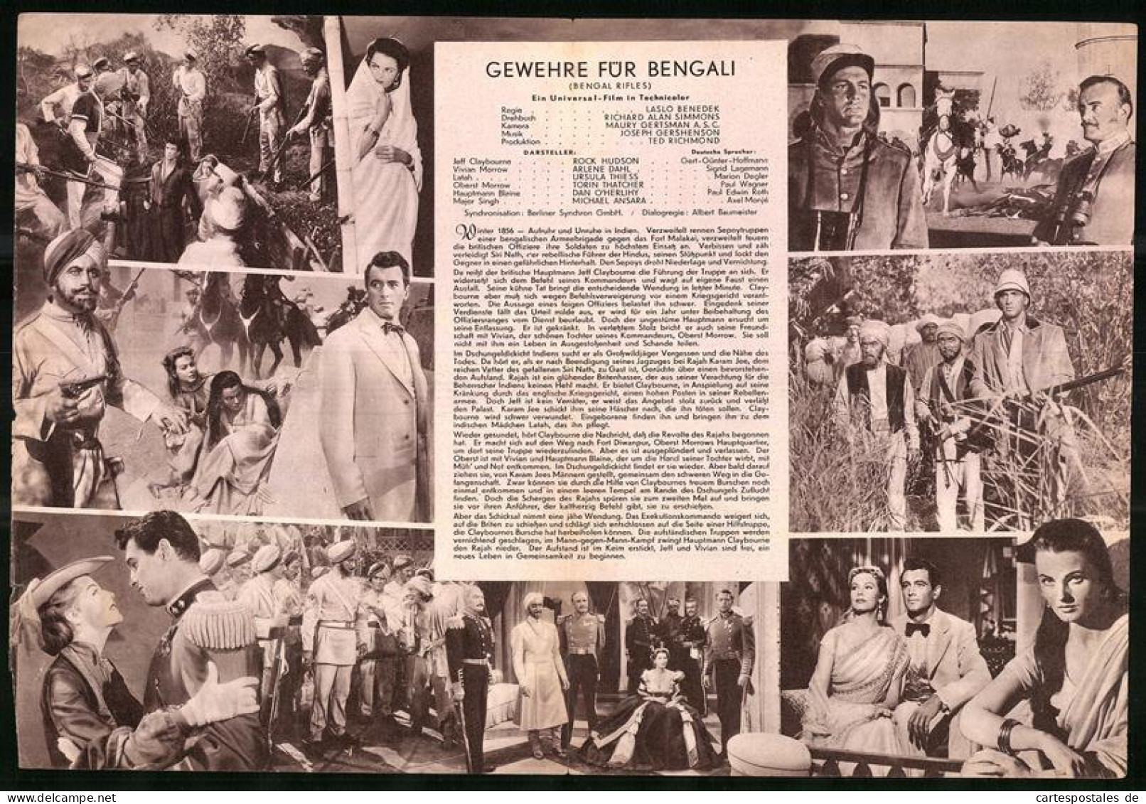 Filmprogramm DNF, Gewehre Für Bengali, Rock Hudson, Arlene Dahl, Ursula Thiess, Regie: Laslo Benedek  - Zeitschriften