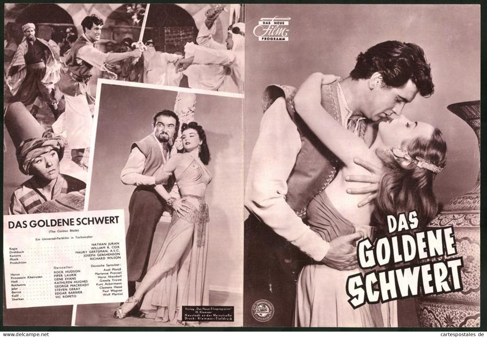 Filmprogramm DNF, Das Goldene Schwert, Rock Hudson, Piper Laurie, Gene Evans, Regie: Nathan Juran  - Magazines