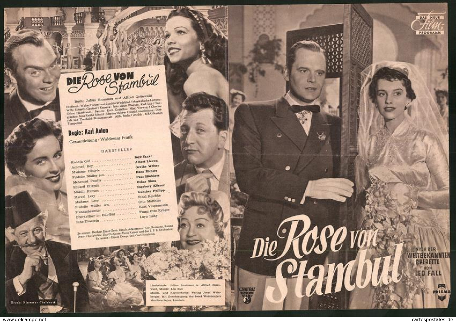 Filmprogramm DNF, Die Rose Von Stambul, Inge Egger, Albert Lieven, Grethe Weiser, Regie: Waldemar Frank  - Revistas