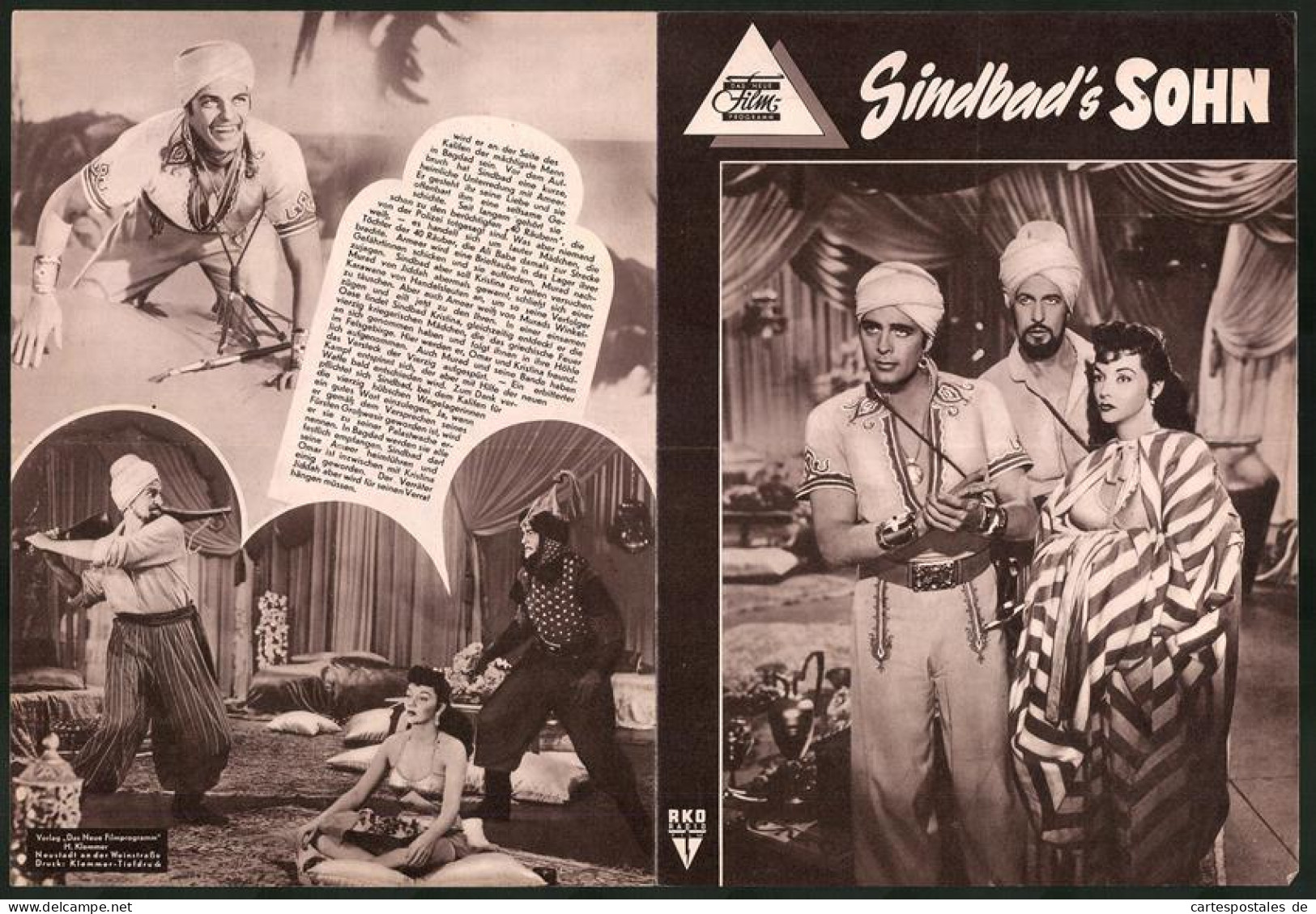 Filmprogramm DNF, Sindbad`s Sohn, Dale Robertson, Vincent Price, Leon Askin, Regie: Ted Tetzlaff  - Magazines