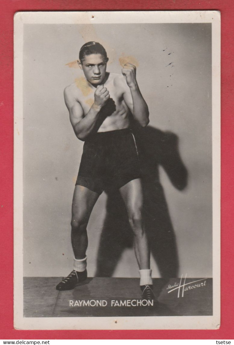 Boxeur Raymond Famenchon ... Ogirinaire De Maubeuge / Studio Harcourt ( Voir Verso ) - Boxsport