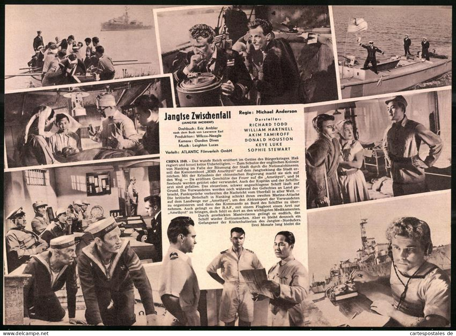 Filmprogramm DNF, Jangtse Zwischenfall, Richard Todd, William Hartnell, Akim Tamiroff, Regie Michael Anderson  - Zeitschriften