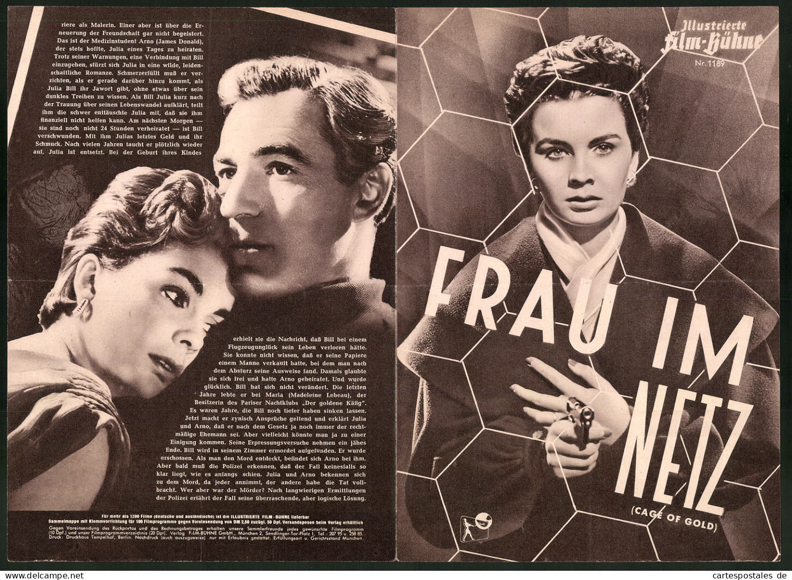 Filmprogramm IFB Nr. 1189, Frau Im Netz, Jean Simmons, David Farrar, James Donald, Regie Basil Dearden  - Magazines